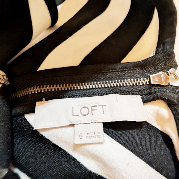 Ann Taylor Loft Women's Sleeveless Dress Black and White Stripes Size 6 - Picture 5 of 6
